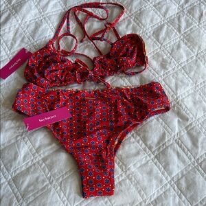 Hey Harper Red Floral Bikini Set